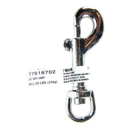 CAMPBELL CHAIN & FITTINGS Campbell 3/8 in. D X 2-11/16 in. L Nickel-Plated Zinc Bolt Snap 50 lb T7616702